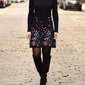 Zara Floral Embroidered Skirt